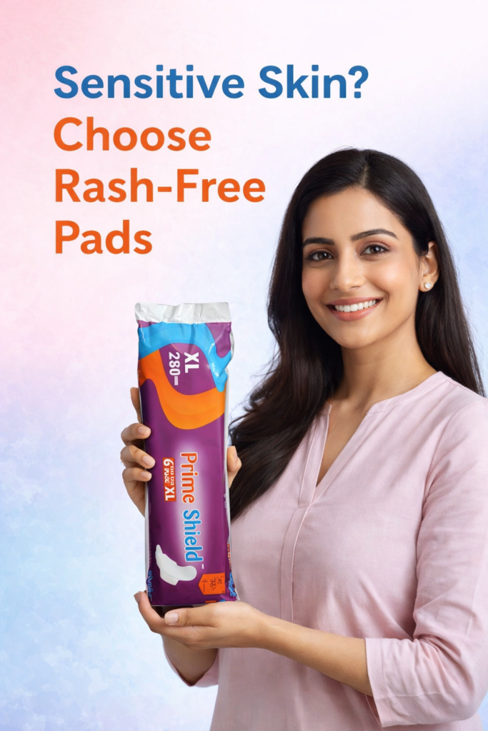 Best sanitary pads for sensitive skin Prime Shield rash free pads