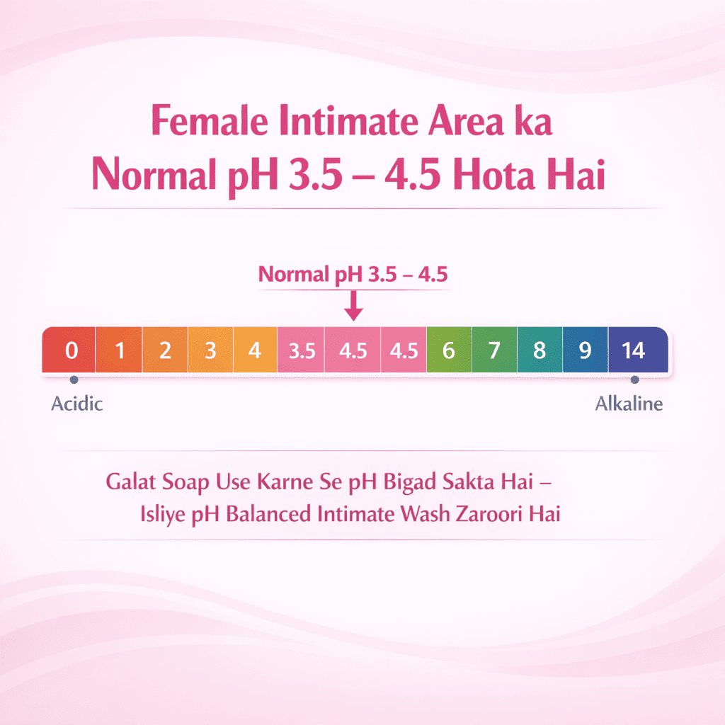 Female intimate pH balance 3.5 to 4.5 educational guide India